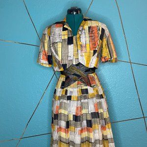 Alix of Miami Vintage 1950s 2 Piece Fit and Flare Cocktail Dress and Jacket